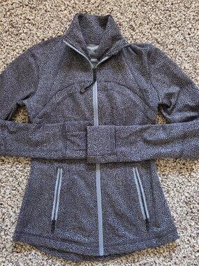 Lululemon Define Jacket Luon Size 4 Black White Speckled Full Zip Thumbholes